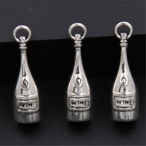 10pcs Tibetan Silver Color Red Wine Bottle Sweet Charms Pendants For Jewelry Making DIY Handmade Craft A1492