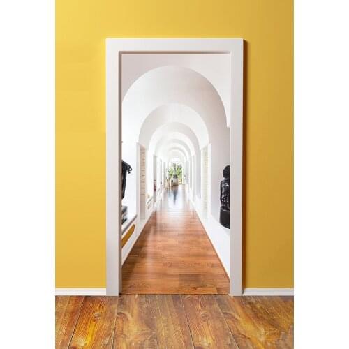 3D Customized Door Mural Arch Corridor Wallpaper mural Wall Print Decal Wall Deco Wall Mural Photo self adhesive door wrap