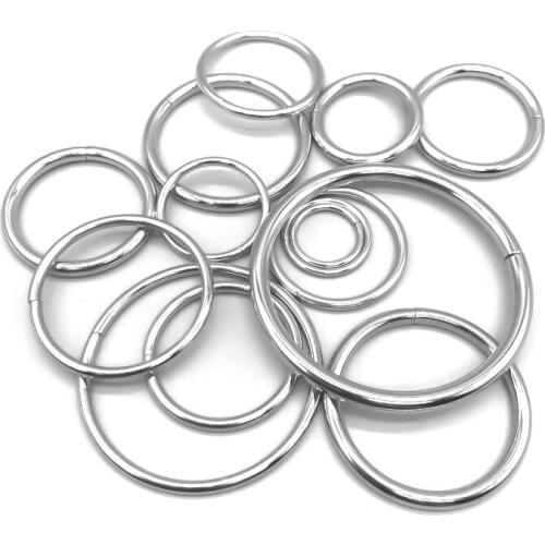 10 PCS) 10/15/20/25/30/35/40/45/50/60/70mm Silver Metal ring Adjustment buckle Round Strong Circle buttons Backpack with rings