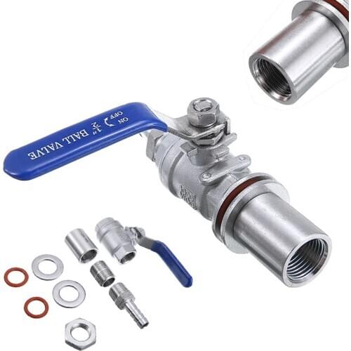 1/2'' Homebrew Ball Valve Stainless Steel Weldless Compact Ball Valve Wine Beer Homebrew Faucet Tools For Home DIY Brewing