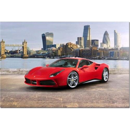 Sports Car 488 GTB Picture Canvas Posters Wall Art Modern Painting for Home Room Decor