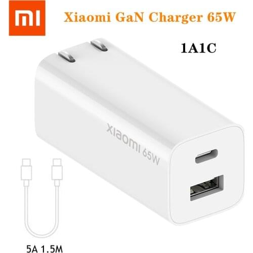Xiaomi Mijia GaN 65W Type-C Charger Quick Charger 1A1C Type C to Type C Fast Charger For Apple Macbook Pro USB-A For Xiaomi 11