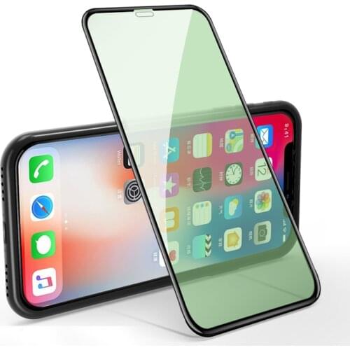 Green Light Real Eye Protection Tempered Glass For iPhone 12 11 Pro Max XS XR 6 7 8 Plus 12MINI SE Screen Protector Front Film