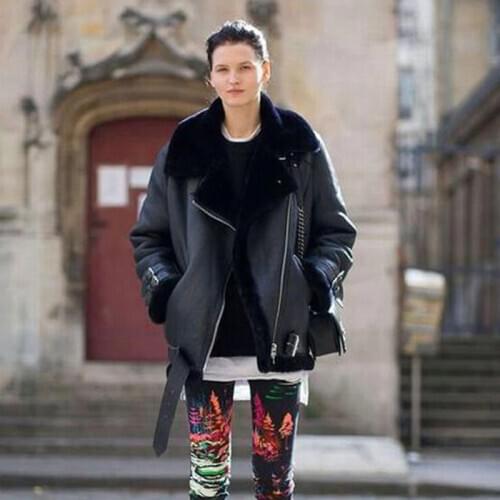 Winter Warm Vintage Fur Jacket Women Winter Fur Coats Brand Clothing Woman Faux Fur Leather Jacket Woman Fashion Streetwear A895