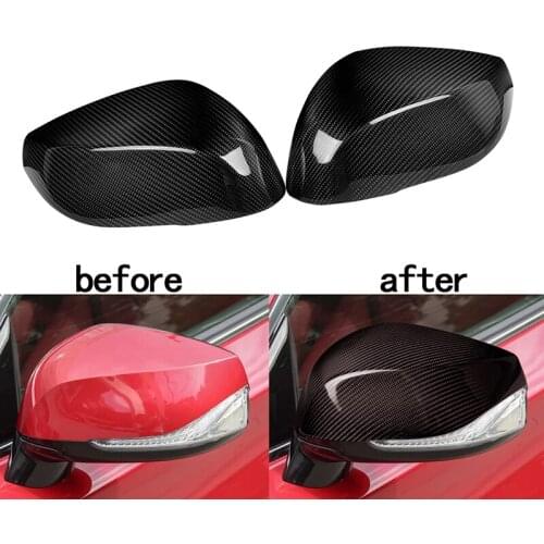 1 Pair Carbon Fiber Car Side Wing Rearview Mirror Cover For Infiniti 2014-2017 Q50L Q60 Q70 Replacement Rear View Cap