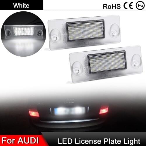 1 Pair For Audi S5 A3/S3/Sportback 8L A4/S4 Avant B5 Avant/Wagon High Brightness White LED License Plate Light Number Plate Lamp