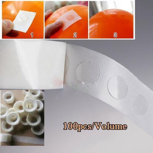 100pcs Balloon Glue Point Ballon Accessories Double-Sided Multi Use Fix Balloons Stickers Party Accessories Removable Supplies