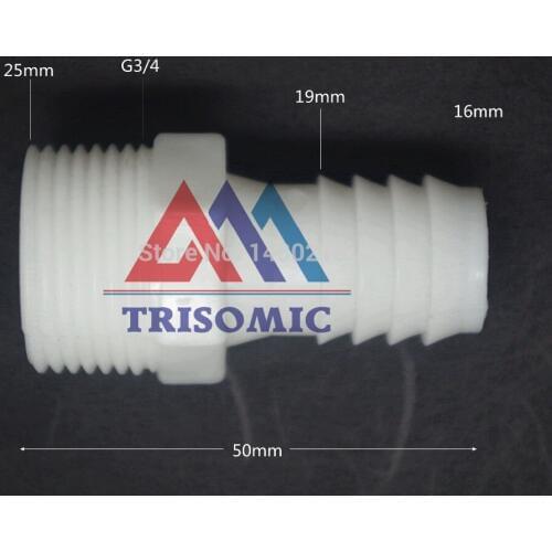16mm-G3/4 Straight Connector Plastic pipe Fitting Barbed Connector with thread Material PE Joiner Fitting Aquarium Fish Tank
