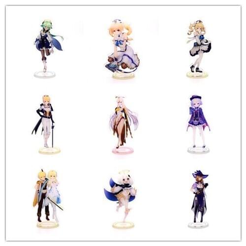 2021NewGame Genshin Impact Noelle Fischl Paimon Klee Amber Keqing Lumine Double-Sided Acrylic Stand Figure Model Decor Plate Toy