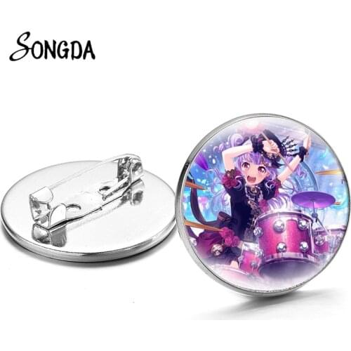 Anime Bang Dream Brooches for Kids Friends Cute Toyama Kasumi Badges Backpacks Clothes Lapel Pin Cartoon Figures Jewelry Gifts