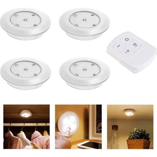 Wireless Dimmable Touch Sensor Led Under Cabinet Light LED Puck Lights Wall Lamp Wardrobe Cupboard Closet Kitchen Night Lamp