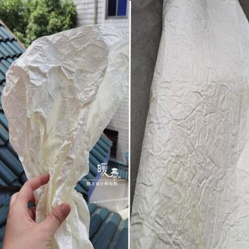 Paper Sence Fabric Cream Color Pleats DIY Photo Props Decor Modeling Design Graduation Project Art Clothes Designer Fabric