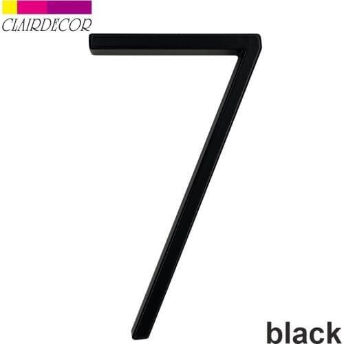 5 in Floating House Number #7 Letter A B C Name Plate Door Alphabet Letters Dash Slash Sign 5 Inch.Zinc Alloy Black