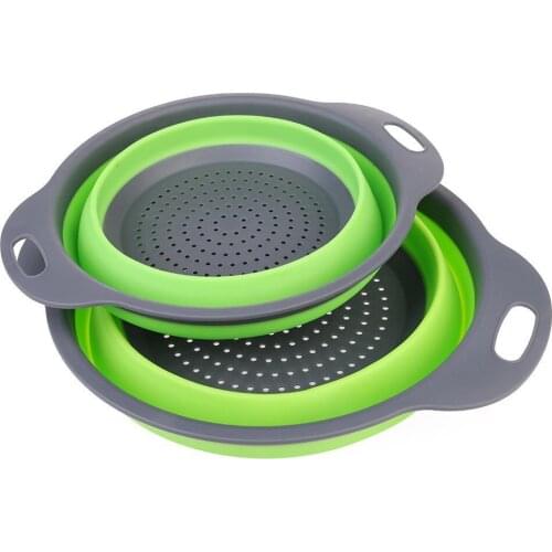 Foldable Silicone Colander Fruit Vegetable Washing Basket Strainer Strainer Collapsible Drainer With Handle Kitchen Tools