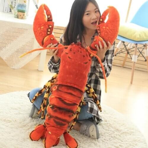 Simulation red lobster plush toy large 100cm soft doll throw pillow birthday gift h0727