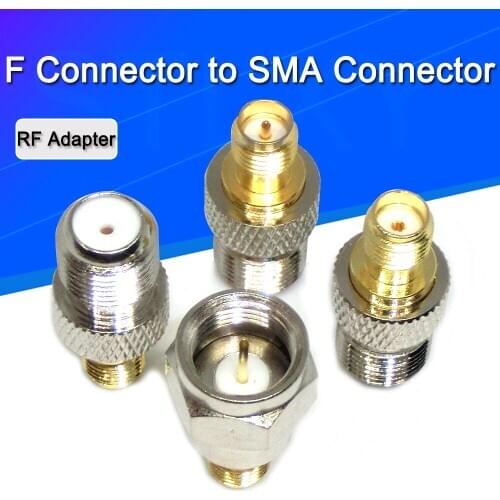 2PCS RF coaxial coax adapter F Type Female Jack to SMA Male Plug Straight F connector to SMA Connector
