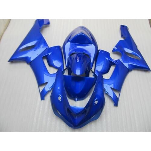 Custom painted Fairing kits for Kawasaki NINJA ZX 6R 2005 2006 zx6r 05 06 all blue plastic motorcycle fairings set HP7