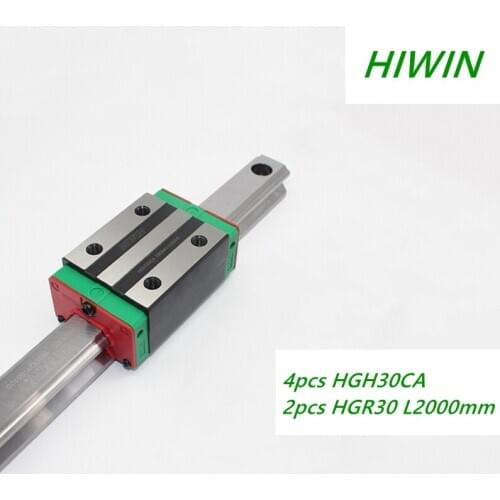 2pcs ORIGINAL HIWIN Linear guide Length HGR30-L2000mm rail + 4pcs HGH30CA linear carriage block