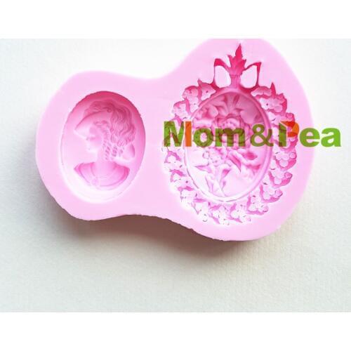 Mom&Pea 1471 Free Shipping Head Portrait Mold Cake Decoration Fondant Cake 3D Mold Soap Mold Food Grade