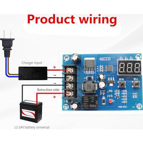 XH-M603 Charging Control Module Digital LED Display Storage Lithium Battery Charger Control Switch Protection Board 12-24V