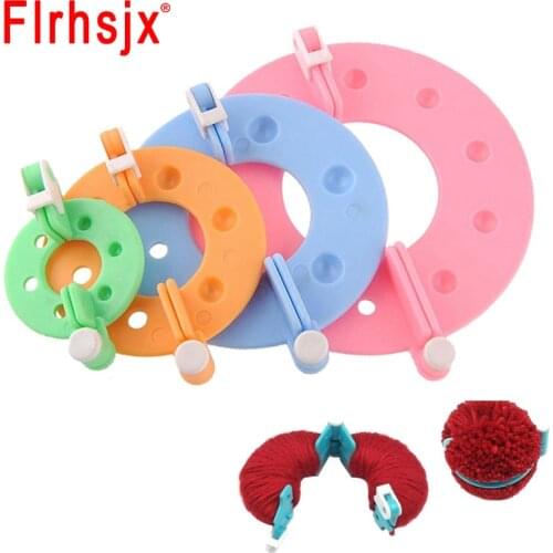 Pack of 8(4 Sizes) Pompom Maker Kit Pom pom Makers Tool for Fluff Ball Weaver Needle Knitting DIY Tool Wool Ball Making Tool