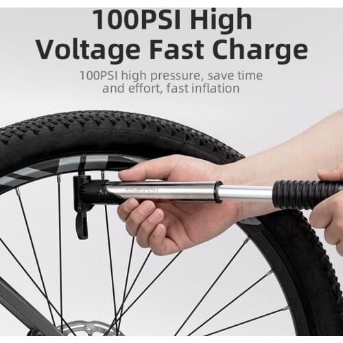 ROCKBROS Mini Bicycle Pump 100PSI FV AV Gas Nozzle Bike Pump MTB Road Portable Air Inflator Stainless Alloy Cycling Accessories