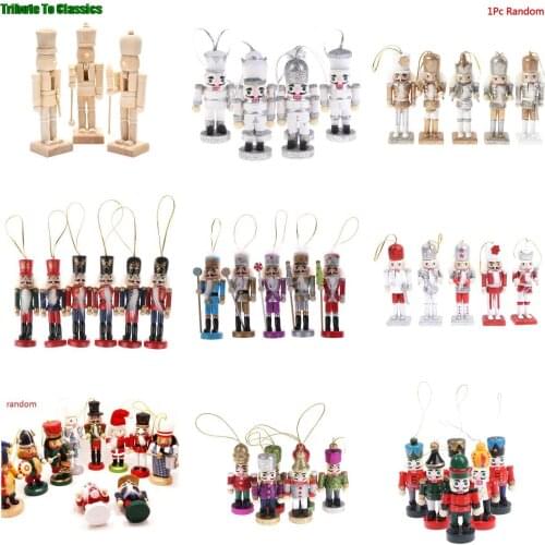 New Year Decor Kids Doll 6/8/10/12cm Wooden Nutcracker Soldier Merry Christmas Decoration Pendants Ornaments for Xmas Tree Decor