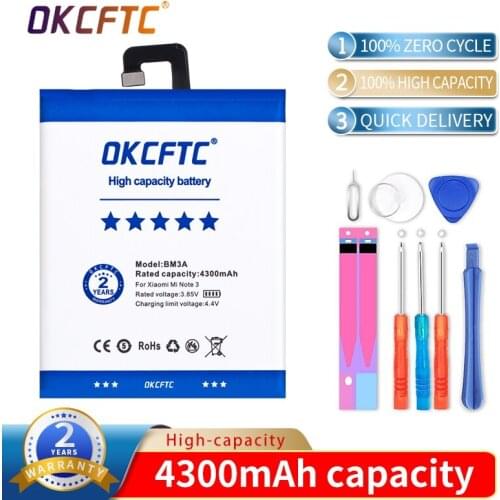 OKCFTC Original BM3A For Xiaomi Mi Note 3 Replacement 4300mAh High Capacity Phone Batteries +Free Tools