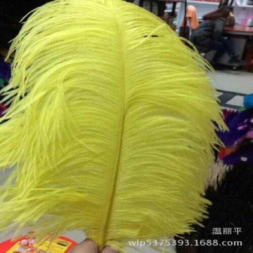 Wholesale!10pcs/lot Ostrich feather 55-60cm/22-24inch yellow color ostrich plumages plumes for wedding decoration performances
