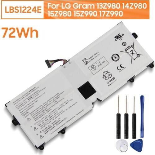 Genuine Replacement LapTop Battery LBS1224E For LG Gram 13Z980 14Z980 15Z980 15Z990 17Z990 14Z990 LG Gram 13Z990-G 72Wh