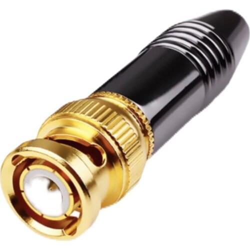 DIY Pure Copper Gold-plated BNC Plug Welding Audio and Video Connectors Coaxial Surveillance Camera