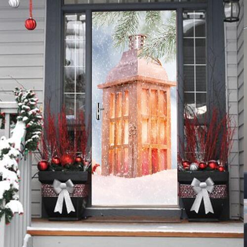 Colomac 3d wall door sticker self-adhesive christmas decor for home door stickers renovation bedroom decoration accessories