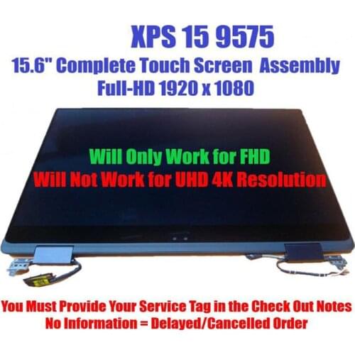 15.6" FHD Touch 3P07V Touch Screen Complete Assembly Silver Color For Dell XPS 15 9575