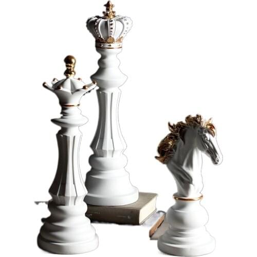 Resin Chess Statue for Home Decor Sculpture International Ornaments Figurines Interior men Decoration Accessories