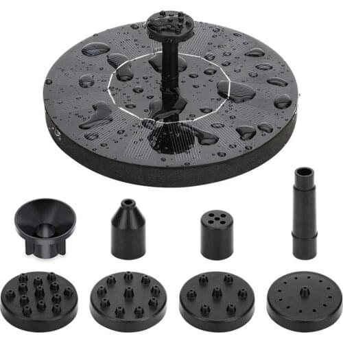 Solar Fountain Pump Birdbath Water Fountain Pump With 6 Nozzles Solar Birdbath Oxygen Circulating Project For Small Aquarium