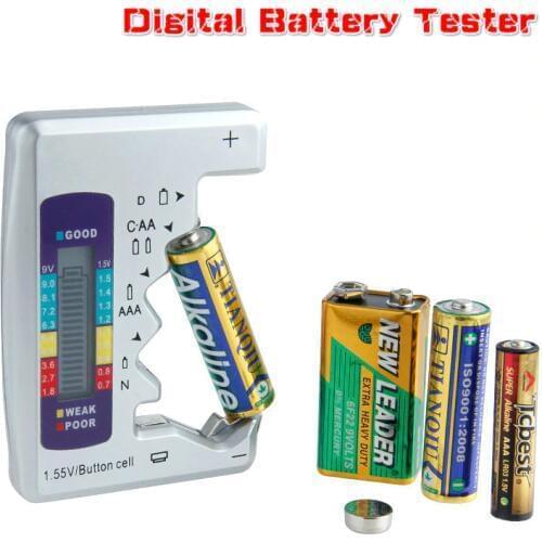 Digital Battery Tester Checker Battery Capacity Tester For C/D/9V/AA/AAA/1.5V Lithium Battery Power Supply Measuring Instrument