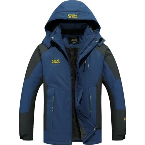 Winter outdoor Hiking Jacket mens wild fishing coat windproof Waterproof Windbreaker thick Fleece thermal mountaineering jacket