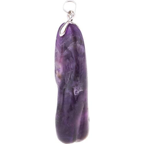1 Piece Natural Amethyst Crystal Stone Pendant Handmade Reiki Lucky Necklace Pendant Woman Gift