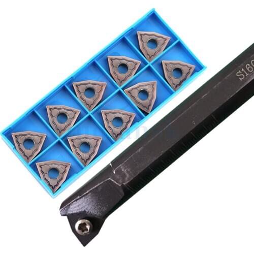 1PC S16Q/S20R-SWLNR08 CNC lathe hardened 95°peach-shaped inner hole inner circle boring tool+WNMG0804 Carbide turning insert set