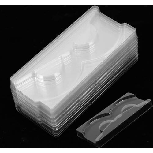 10/20/50/100pcs Clear Lash Trays Plastic Square Transparent Mink Lash Holder Eyelash Tray for 22mm Eyelash Packaging Box Round