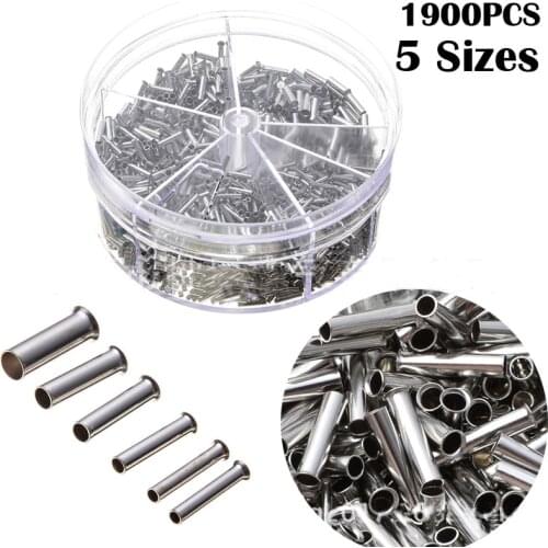 1900pcs Terminal Block Cold-Pressed Insulated Ferrules Terminal Block Cord End Wire Connector Electrical Crimp Sleeves