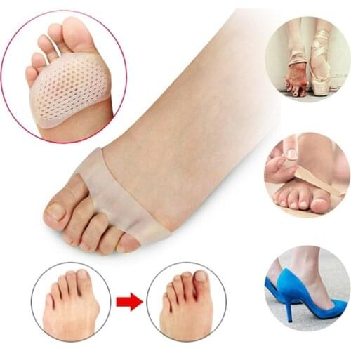 2pcs Silicone Forefoot Cushion Insoles Metatarsal Pads Breathable Anti Slip Blister Callus Pain Relief Foot Care Toe Seperate
