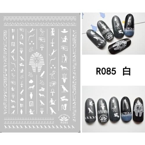 3D Stickers for Nails Self-adhesive Design Pharaoh Bird Stripe Line Nail Art Decorations Decals Foil Wrap Manicure Accessories