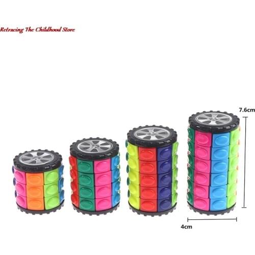 New 3d Rotate Slide Babylon Tower Stress Cube Puzzle Toy Cube Kids Adult Color Cylinder Sliding Puzzle Sensory Toy