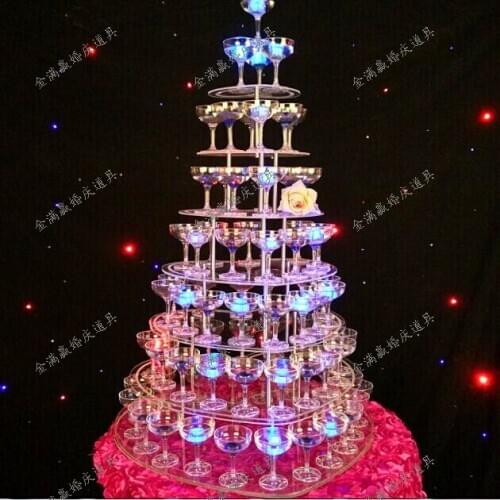 7 tier Wedding champagne tower wedding Supply props aryclic clear 7 layers Acrylic Goblet wine tower champagne tower
