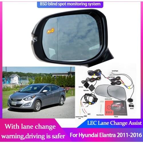 Car BSA BSM BSD for Hyundai Elantra 2011-2016 Blind Spot Radar Detection System Driving Warning Sensor Mirror LED Light Warning