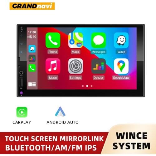 Carplay Radio Car Multimedia Player 7" Universal SD USB 16EQ Bluetooth Mirror link Apple Carplay Autoradio 2 Din Stereo receiver
