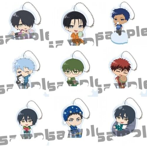 Anime Kurokos Basketball Kuroko Tetsuya Kagami Taiga Kise Ryota Bags Square Pendant Keychain Keyring Decor Sleeping Series Gift