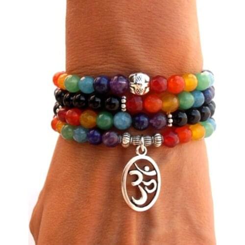 108 Mala Chakra bracelet or necklace Onyx Yoga Meditation bracelet