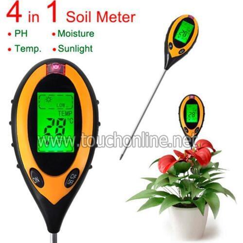 Free Shipping 4 In 1 Digital pH Moisture Sunlight Soil Meter AMT-300